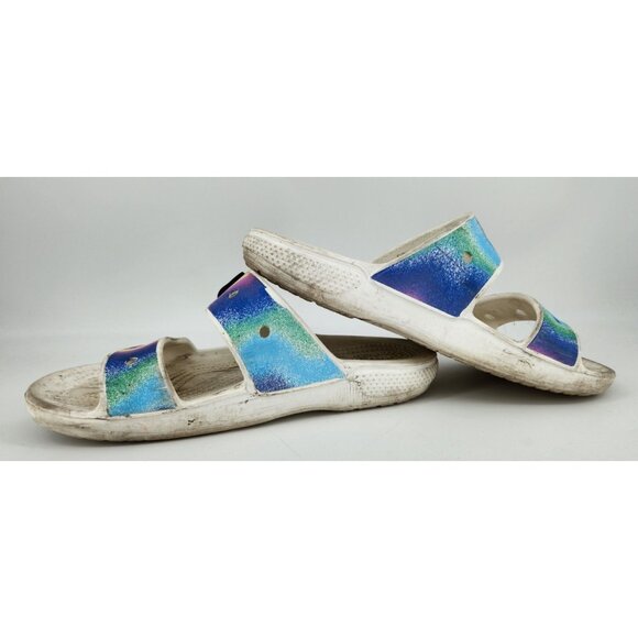 Crocs Men's 9 Women's 11 Rainbow Spray Tie Dye Strap Sandal 208055 - Picture 11 of 14